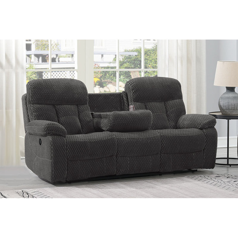 Canapé inclinable avec repose-pieds électrique Carlett, Polyester 100 % brun / gris
