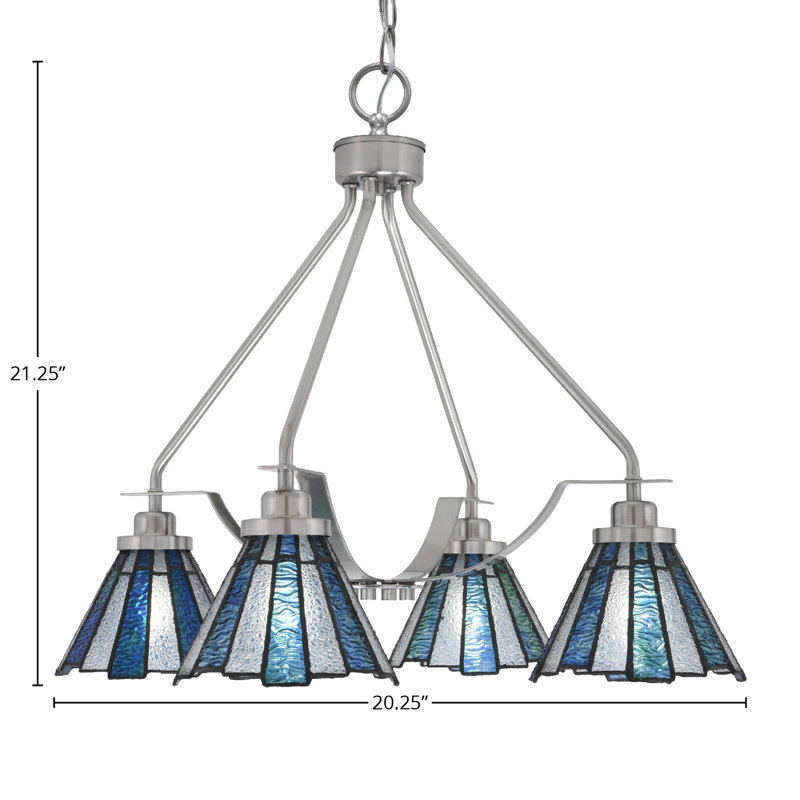 Lustre 4 lumières Odyssey Downlight, Nickel brossé