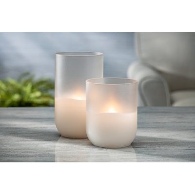 Bougie en verre givré 4,72 po x 8 po Illumaflame