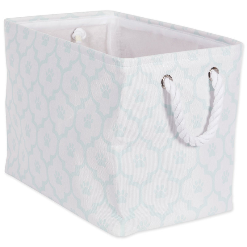 Tucker Murphy Pet™ Cambridgeshire Fabric Decorative Bin, 12" H x 16" W x 10" D, White/Gray