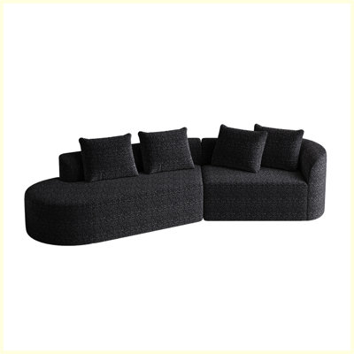 Canapé modulaire surdimensionné avec 4 coussins décoratifs modernes pour le salon