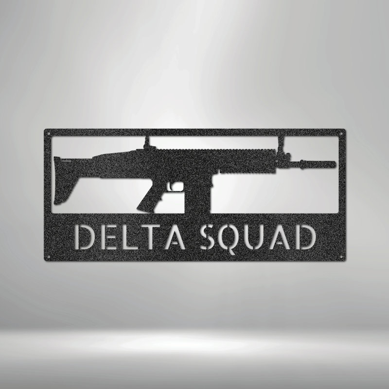 Monogramme de fusil personnalisé, H 17 po x l 17,5 po x P 0,5 po, Noir, Oui
