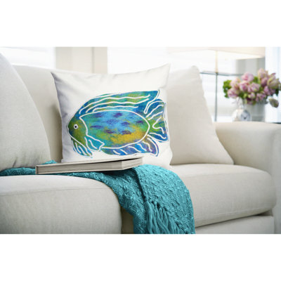 Housse et insert de coussin carré extérieur Rupert Batik Fish