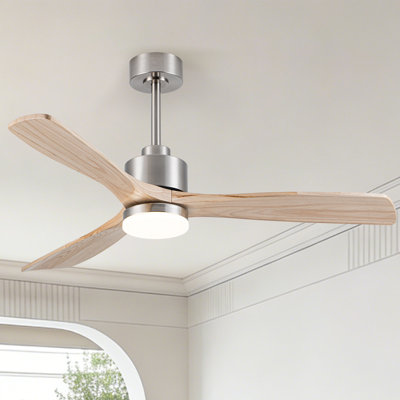 52 in. Indoor Black Propeller Reversible Blade Smart LED Ceiling Fan with DC Motor, Remote Control and Downrod Included