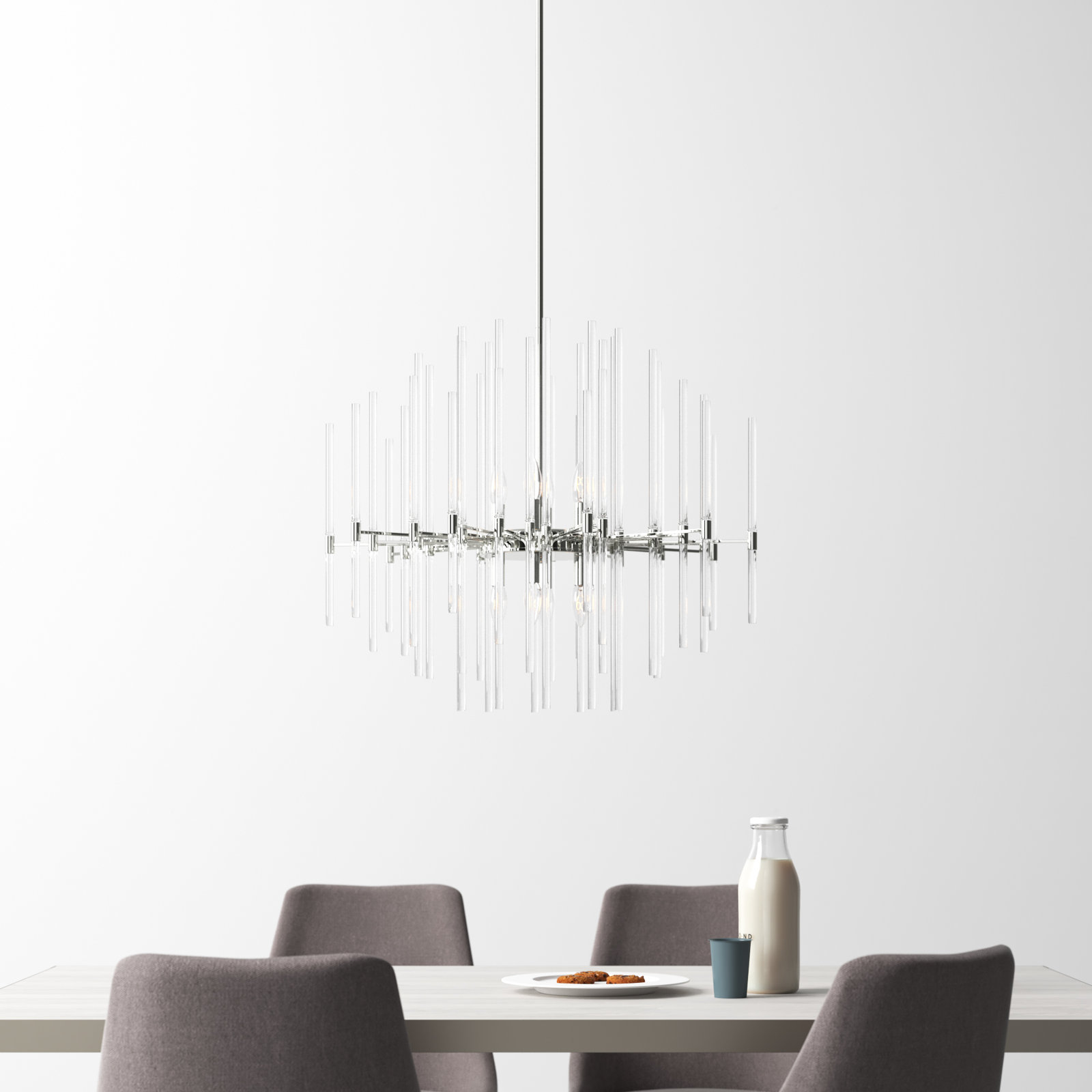 Chadley 8-Light Chandelier, Polished Nickel, 25.5" H x 28.5" W x 28.5" D