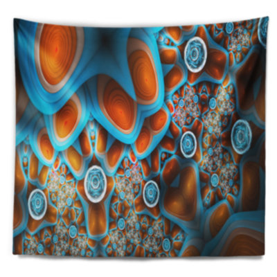 Tapisserie florale extraterrestre brune