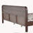 Solid Pine Queen Size Bed, Dark Walnut-1654718217