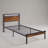 Twin Size Metal Platform Bed Frame – Wooden Headboard/Footboard, LED Lights + USB Liner 