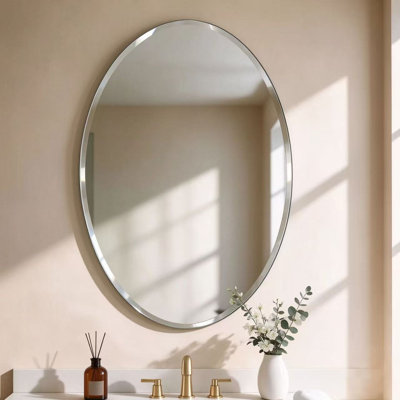 Miroir mural ovale biseauté