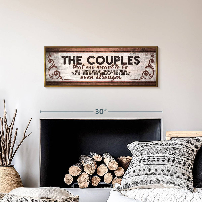 The Couples Quote Wall Sign, Floating Frame Gold, 28" X 10"