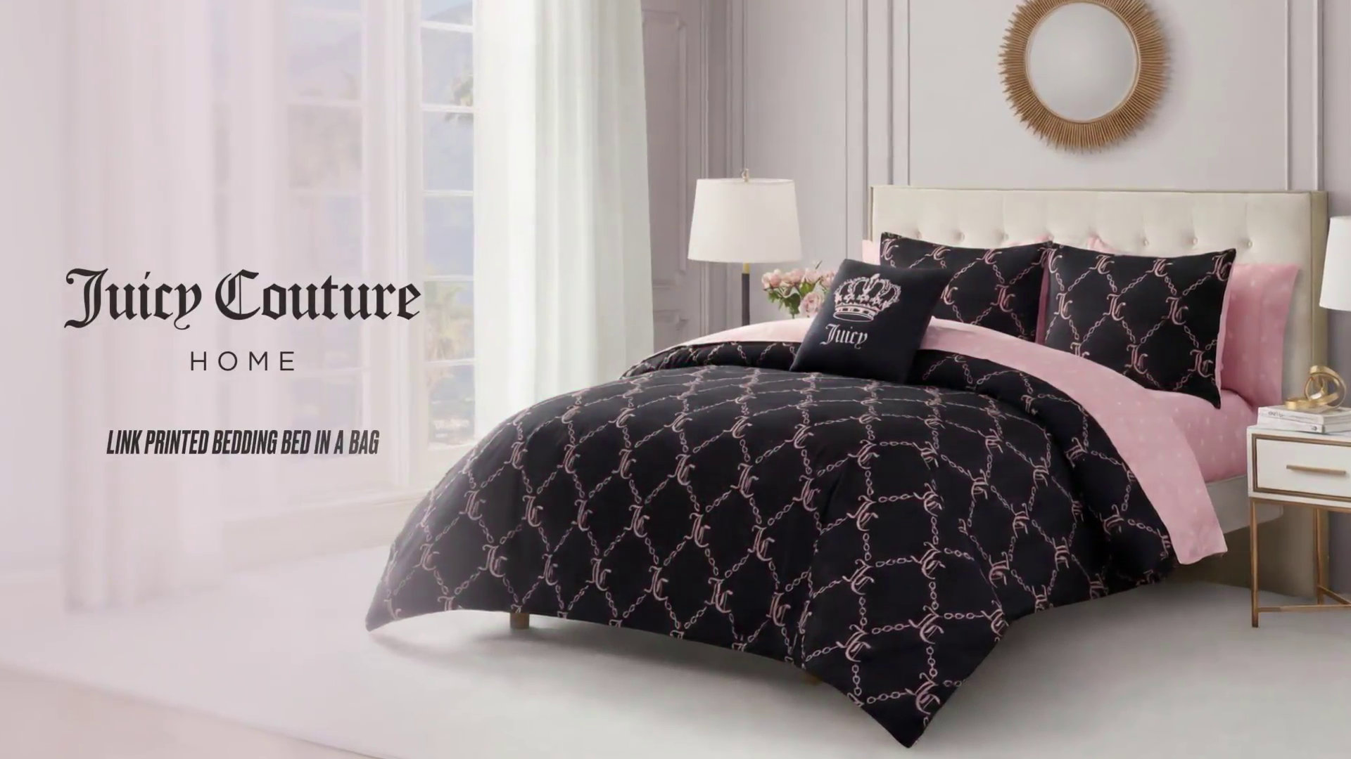 Juicy Couture Link Printed Bed-in-a-Bag Comforter Set  display picture 1
