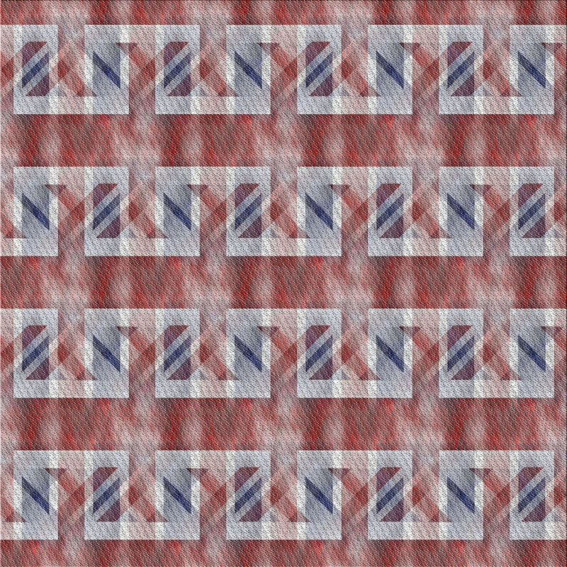 Tapis de zone rouge/mauve à motifs, Carré 5 pi