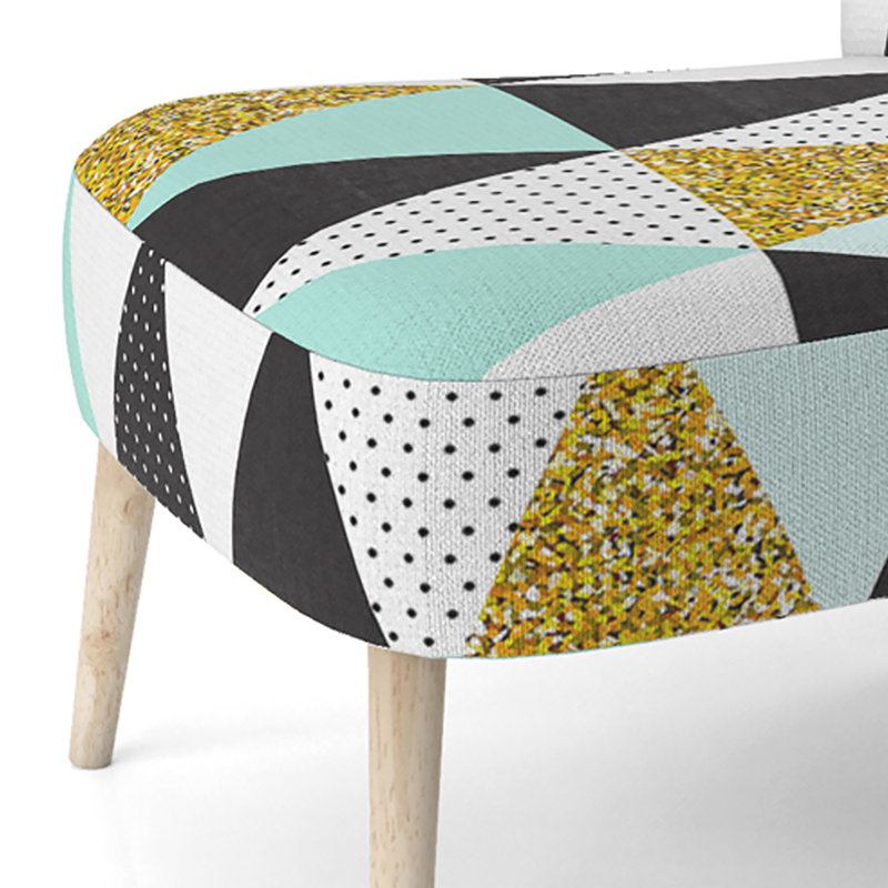 Chaise d'appoint rembourrée à motif géométrique Gold Glitter