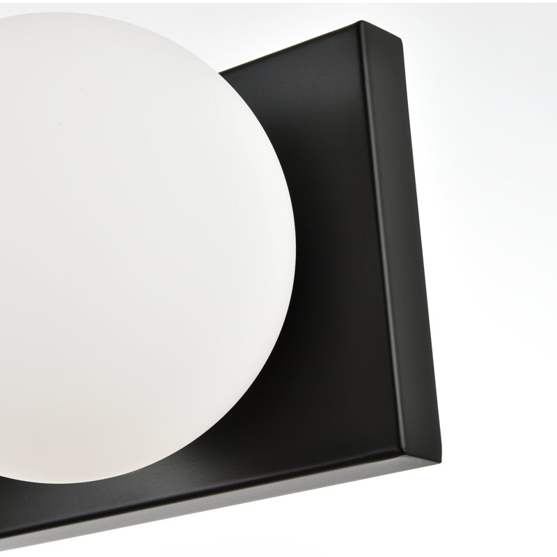 Applique murale de salle de bain à intensité variable Isabeth, Noir, noir, noir, noir, Une lumière, H 6 po x l 6 po x P 6 po