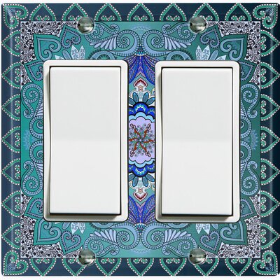 Paisley Bandana Circle Teal Blue Tile 2-Gang Toggle Light Switch Wall Plate -  WorldAcc, F-R2-TIL062