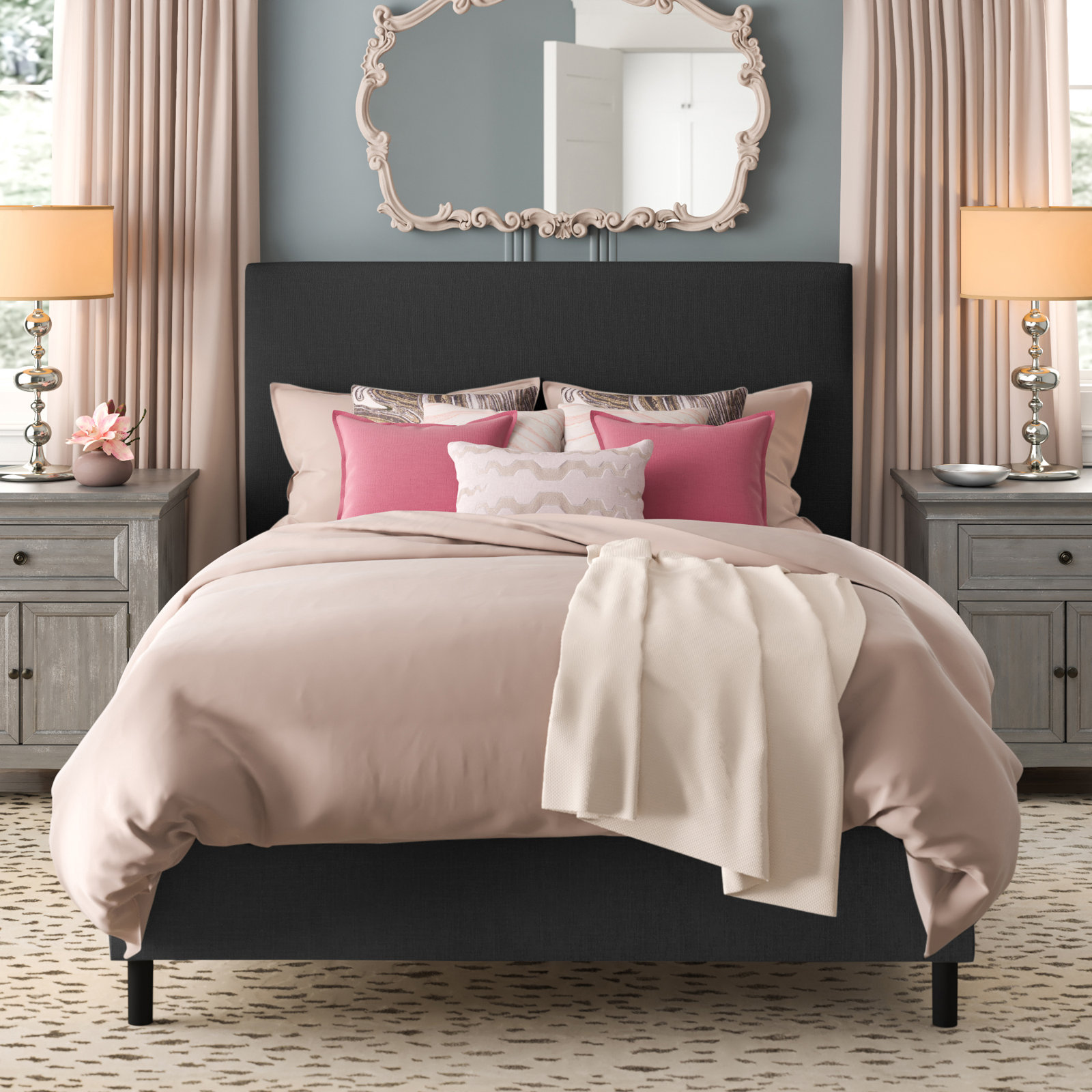 Eisley Upholstered Bed, California King, Classic Sandstone Linen