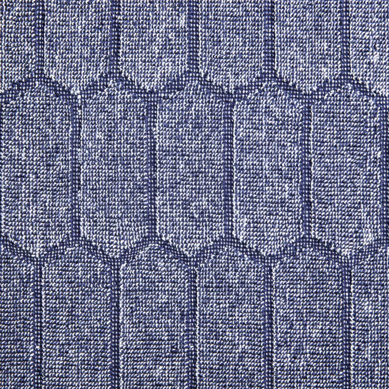 MARTHA STEWART Honeycomb Chambray Textured Kitchen Towel 4-Pack Set Natural 16"x28", Navy Blue