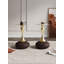 Table de bout moderne Patchin avec plateau en acier inoxydable brun et or Patchin