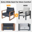Arunas 4-Piece Steel Outdoor Conversation Set with Wood-Grain Pattern & Weather-Resistant Cushions
