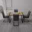 Ensemble de salle à manger rectangulaire industriel en MDF avec des chaises en PU-1496833888