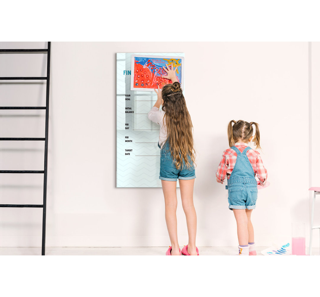 Magnetic Memo Board Whiteboard - 60 x 120 cm - With Marker and Magnets - Finance planner