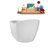 69" Streamline Soaking Glossy White Freestanding Tub and Tray With Internal Drain-101413284