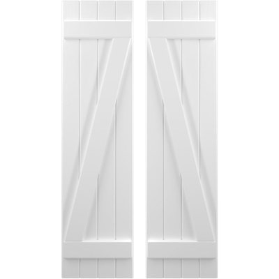 Americraft (2 Batten) Joined Board-n-Batten Shutters w/ Z-Bar (Per Pair)