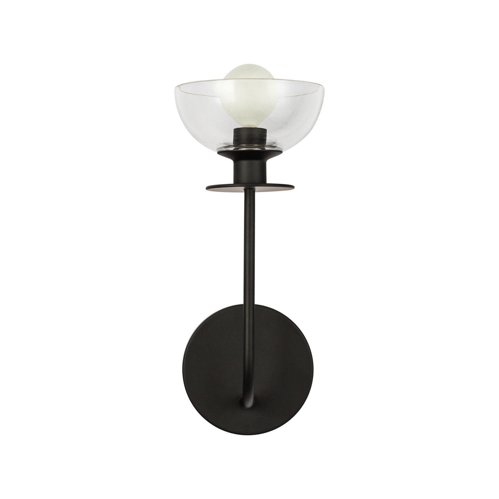Blakehurst Single Transparent Bath Sconce, Matte Black
