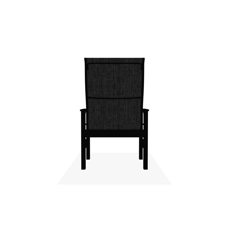 Leeward Sling Marine Grade Polymer Arm Chair, Augustine Shadow, Black