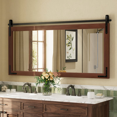 Amara Rustic Farmhouse Solid Wood Framed Tempered Glass Wall Mirror