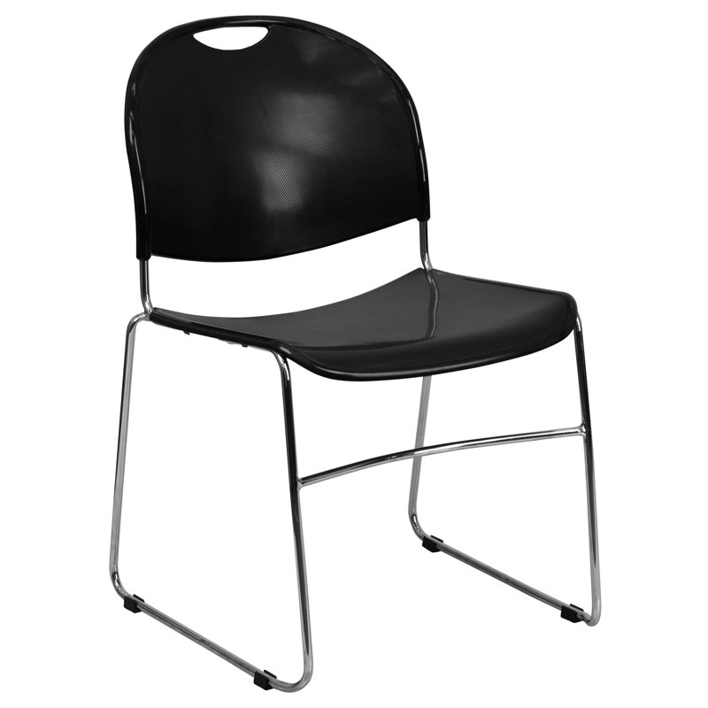 Chrome Frame Ergonomic Mid-Back Stackable Chair for Various Settings