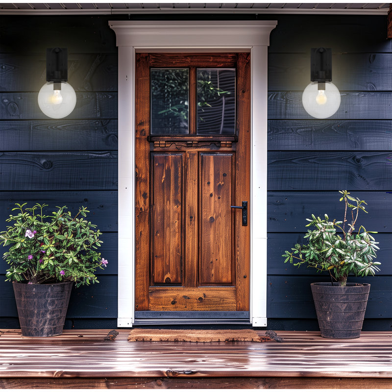 Latitude Run® Hayliee - 1 Light Outdoor Wall Mount In Sand Coal Finish, 4.59" H x 15" W x 8" D