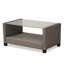 Ensemble de patio en rotin synthétique moderne et contemporain en tissu gris et gris 4 pièces