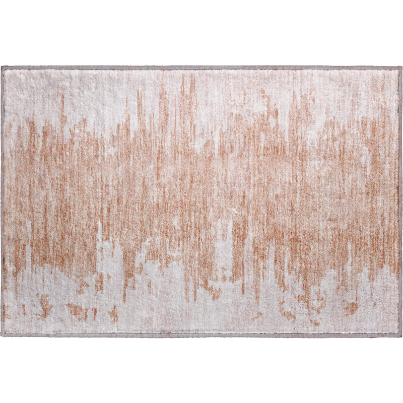 Premium Machine Washable Kolten Terracotta Rug, Rectangle 1'8" x 2'6"