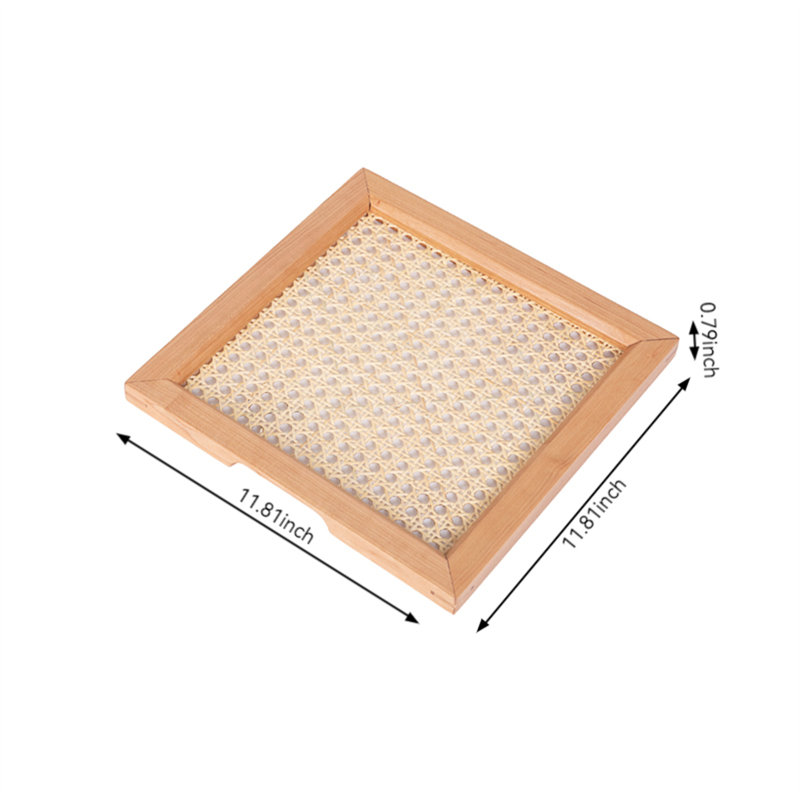 Plateau en bois Ashlyne, H 0,79 po x l 11,81 po x P 11,81 po