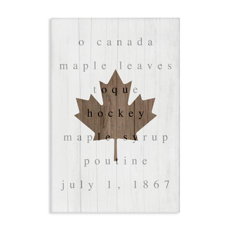 Toile feuille d'érable Canada Histoire, design par Lil 'Rue, H 30 po x l 20 po