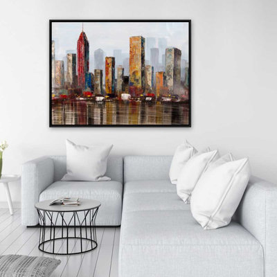 Rust Rust City - Toile encadrée industrielle pour la décoration intérieure