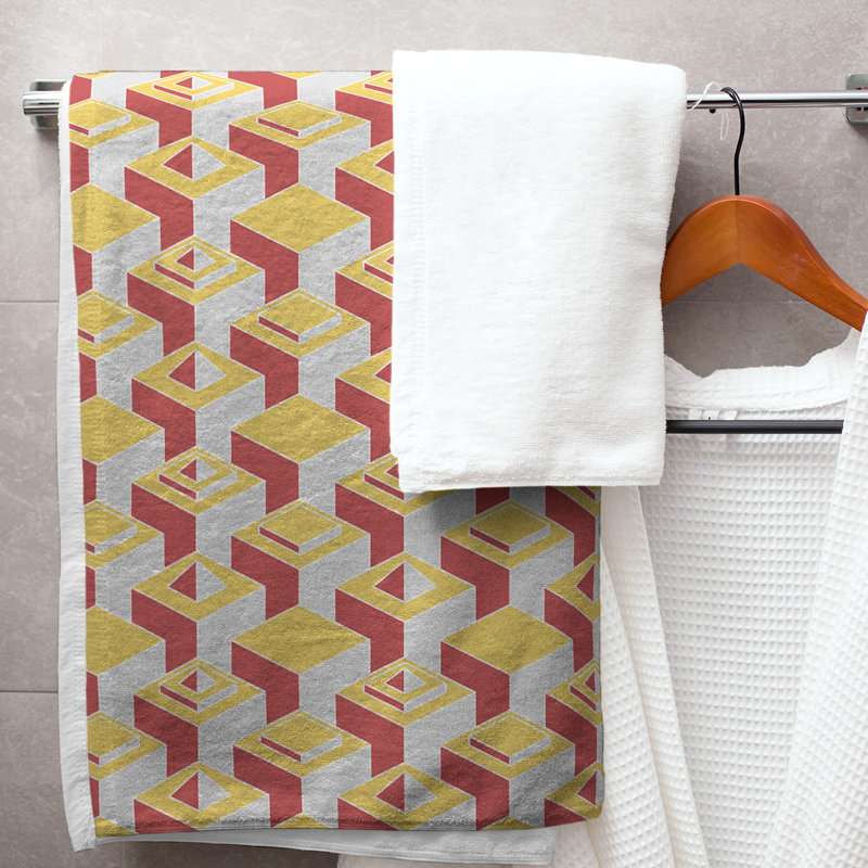 Classic Skyscrapers Bath Towel, Yellow/Red/Green