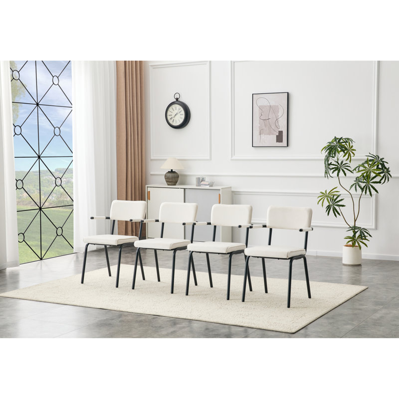 Ensemble de chaises de salle à manger modernes avec revêtement en velours et conception suspendue peu encombrante