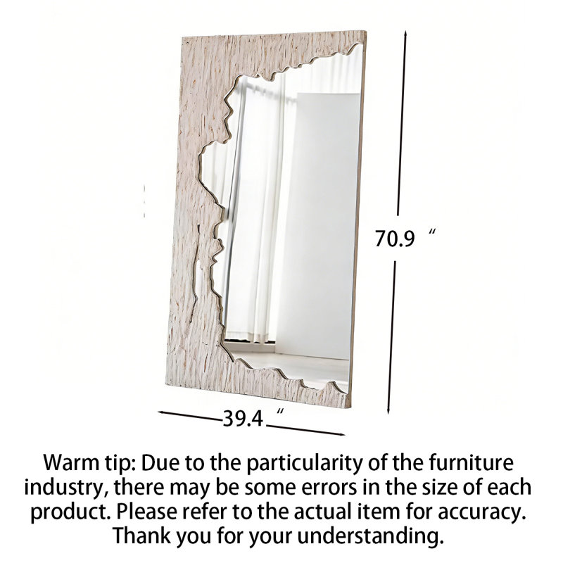 Miroir pleine grandeur de style Wabi-Sabi, 70.87" H x 39.37" W