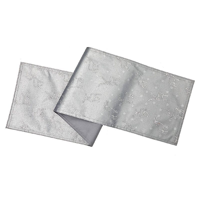 Lurex Table Runner (72") (Silver Reindeer), 72" H x 10" W