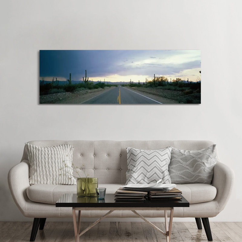 Desert Road Near Tucson Arizona USA - Wrapped Canvas Panoramic Print, 182.88 cm H x 60.96 cm W