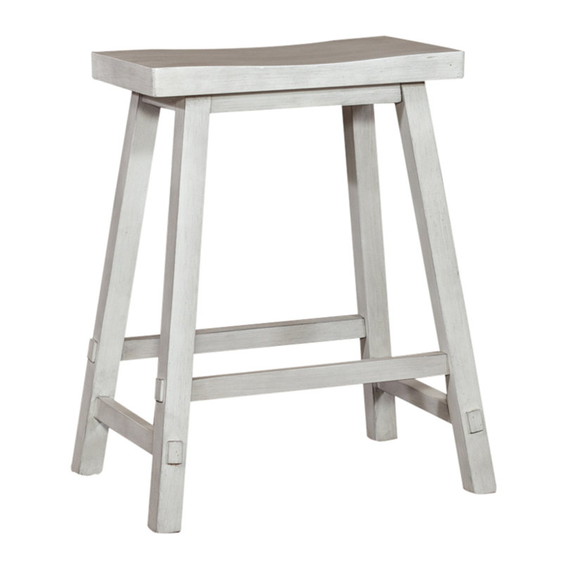 Knaack 24" Barstool w/ Chair Glides, White, Counter Stool (24" Seat Height)
