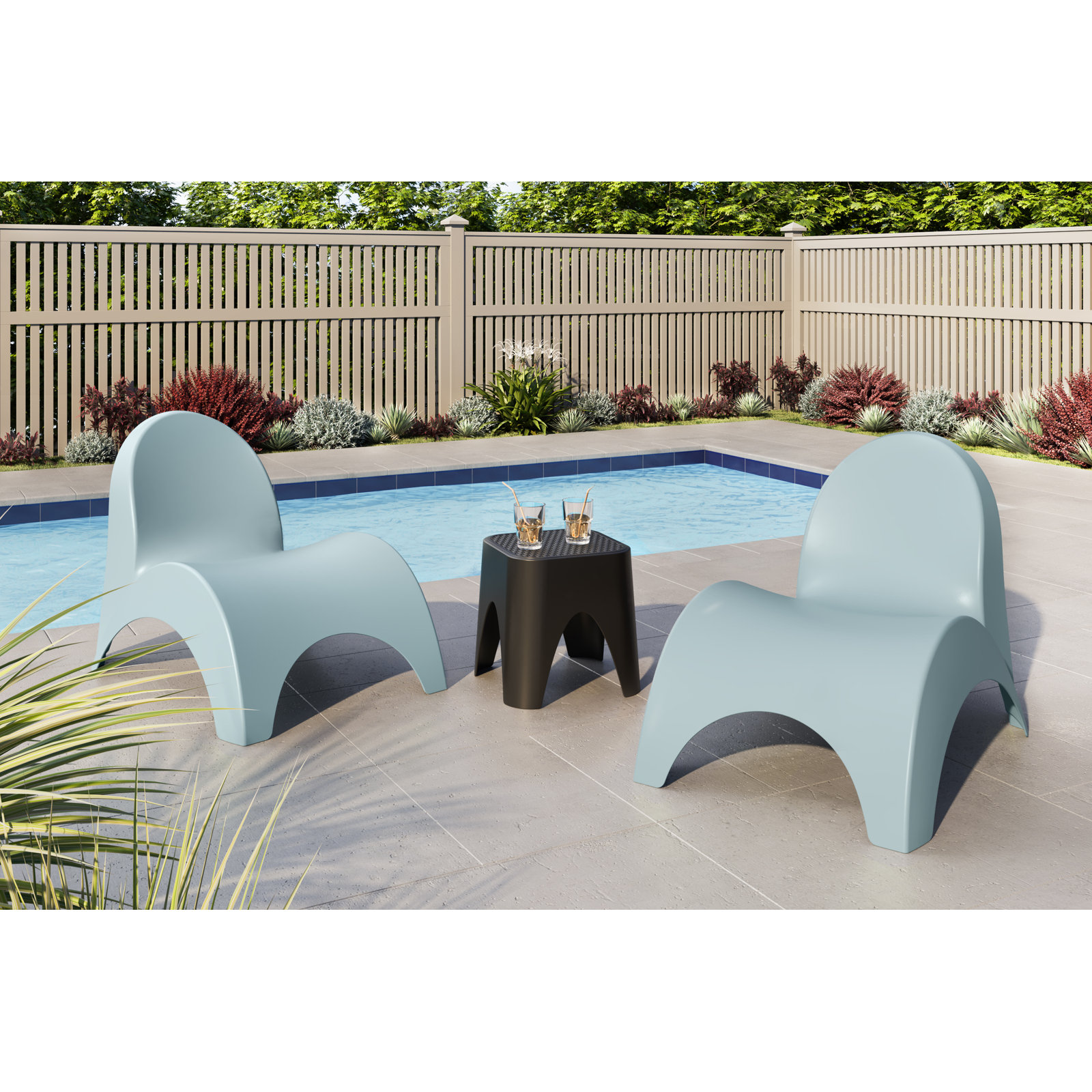 Frederick 2-Person Patio Seating Group, Blue