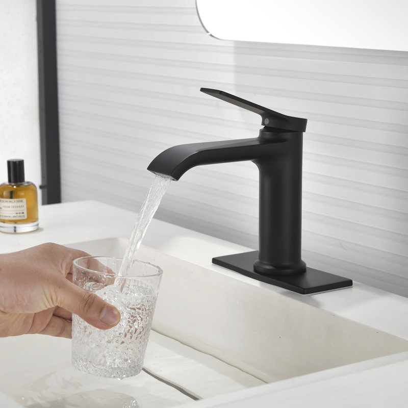 Robinet de lavabo de salle de bain monotrou fixé au comptoir avec bonde escamotable