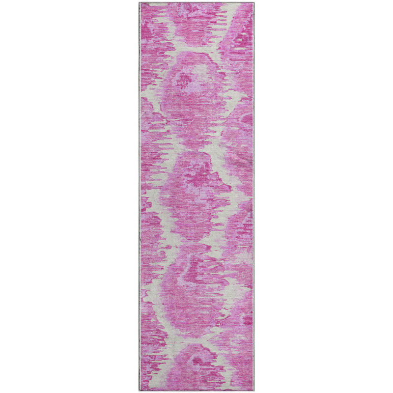 Premium Machine Washable Prisco Pink Rug, Runner 2'3" x 7'6"