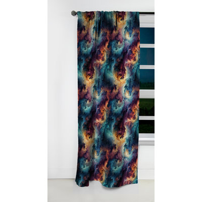 Plaid Galaxy Multicolor Expedition - Rideau damassé - Rideau occultant en velours - 1 panneaux