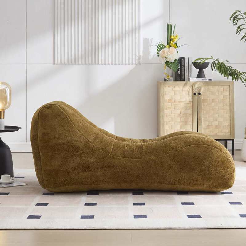 Floor Upholstered Bean Bag, Brown