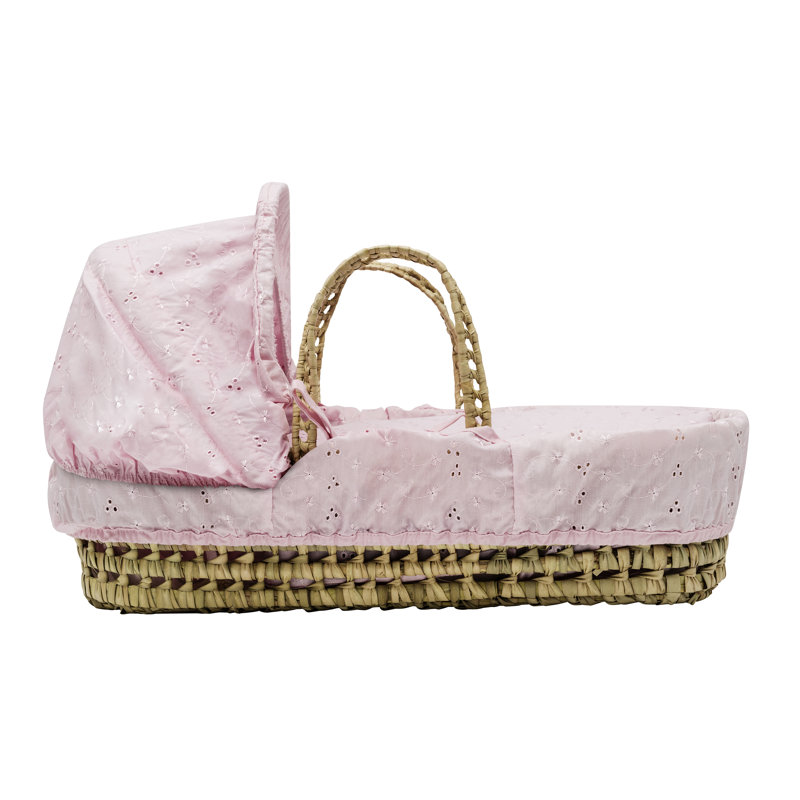 Mini Doll's Moses Basket, Pink