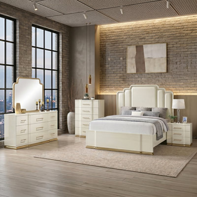 Arena Queen 5 Pc Bedroom Set In Beige